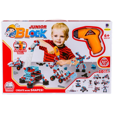 Klocki konstrukcyjne: kreatywna układanka, 552 elementy