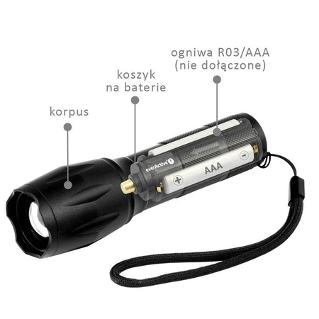 Latarka LED everActive FL-600, moc 10W, 600lm, fokus