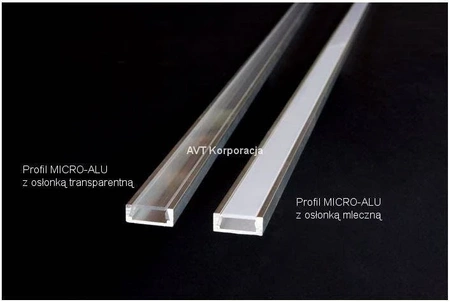 Profil MICRO-ALU, aluminium, osłonka przezroczysta, 1m