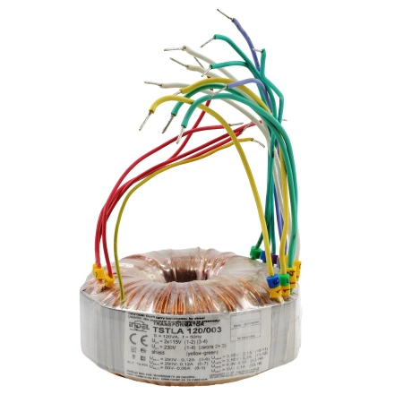 Transformator toroidalny lampowy TSTLA 120/003, 120VA, 290V-0-290V + 50V + 3,15V-0-3,15V + 5V + 6,3V, Indel