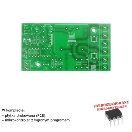 Sterownik wentylatora z czujnikiem wilgotności powietrza, PCB i mikroprocesor do projektu AVT1855