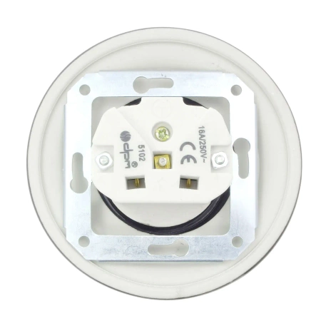 Gniazdo elektryczne z ramką, ceramiczne, montaż podtynkowy, kolor czarny Ceramic Loft