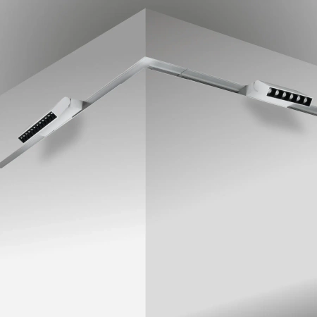 Łącznik kątowy do szyny magnetycznej zewnętrzny podtynkowy biały M-LINE