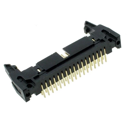 Wtyk IDC 34-stykowy kątowy do montażu na PCB, raster 2,54 mm z zatrzaskami, Z-WS34VW