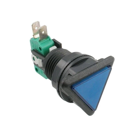 Przycisk arcade do gier HG1-8S niebieski trójkątny chwilowy ON-(ON) 33x33x33mm podświetlany 12V