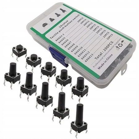 Zestaw przycisków tact switch/Microswitch 180szt