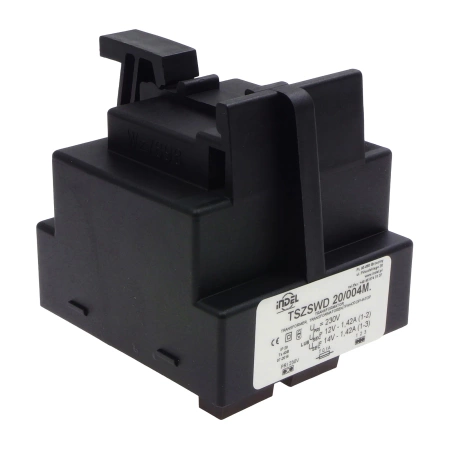 Transformator sieciowy TSZSWD 20/004M [230V/0-12-14V-1,42A] do domofonów, do pracy przerywanej, na szynę DIN