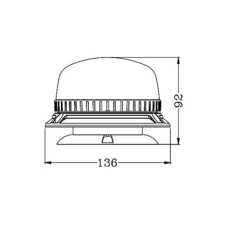 Lampa ostrzegawcza LED do pojazdu, OPTI, 36 LED, światło pomarańczowe, magnes, R65 R10, 12V/24V, ALR0060
