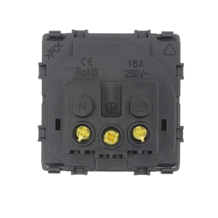 Moduł - gniazdo elektryczne IP44 z klapką - czarny - Tawoia Glass