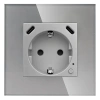 Gniazdo elektryczne Schuko z USB-C 20W z pomiarem energii (watomierz) ZigBee grafitowe podtynkowe z ramką szklaną - TAWOIA Smart Home
