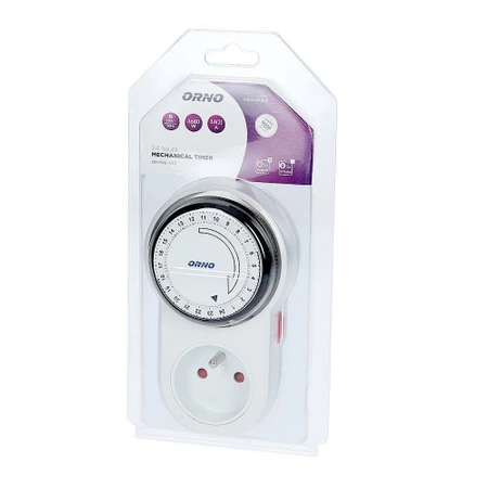 Mechaniczny programator czasowy, max 3680W, ORNO PRE-443
