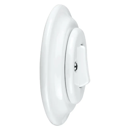 Włącznik światła z ramką, ceramiczny, montaż podtynkowy, kolor biały Ceramic Loft