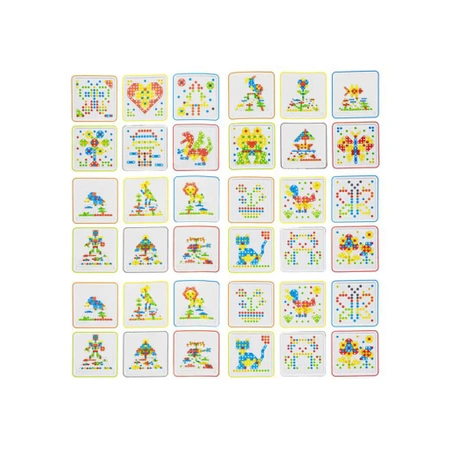 Zestaw konstrukcyjny: kreatywna mozaika w walizce z śrubami i wkrętarką 261 elementów