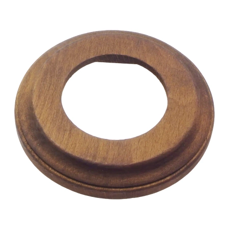 Gniazdo USB A+C 4A okrągłe białe z ramką ciemne drewno, montaż podtynkowy, Ceramic Loft