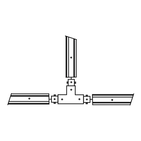 Złączka typu T do szyny, czarna