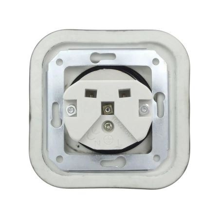 Gniazdo elektryczne ceramiczne kwadratowe z ramką, montaż podtynkowy, kolor czarny Ceramic Loft