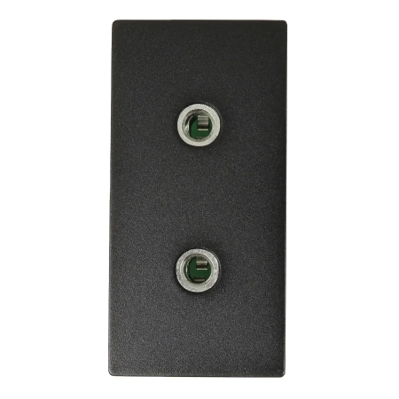 Moduł 1/2 - 2 gniazda słuchawkowe jack 3.5 - czarny - kompatybilny z ramkami Tawoia Glass