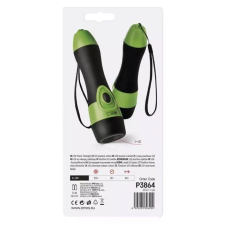 Latarka LED z antypoślizgowym gumowanym uchwytem