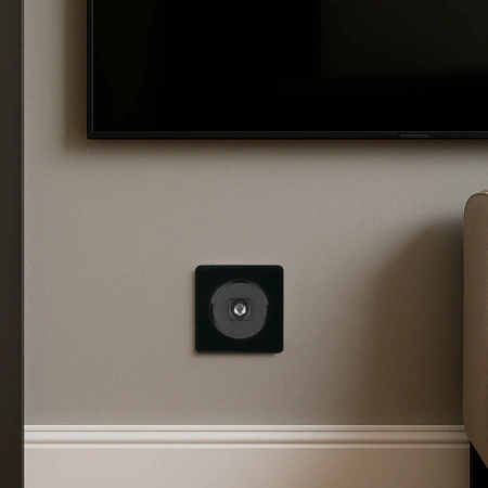 Gniazdo antenowe SAT, kolor czarny, montaż podtynkowy, OVAL Electromalt OVA1015B