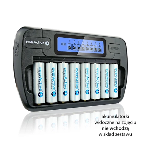 Ładowarka akumulatorów 8x AA/AAA, everActive NC-800
