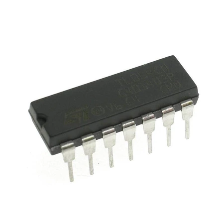 Wzmacniacz operacyjny TL064CN, poczwórny, wejście J-FET, DIP14, STMicroelectronics