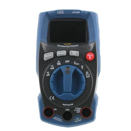 Multimetr cyfrowy CEM DT-960 True RMS, 3999 zliczeń, IP65, CAT III 600 V, latarka LED