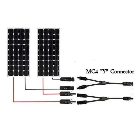 Złącze MC4 konektor Y równoległy podwójny do paneli słonecznych 30cm