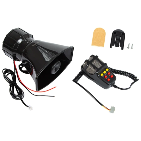 Megafon MP-518 syrena policyjna 7-tonowa, zasięg do 600m, zasilanie 12VDC