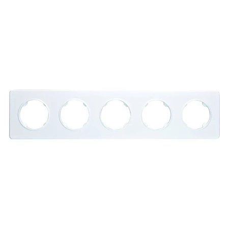 Ramka plastikowa pięciokrotna, biała, OVAL