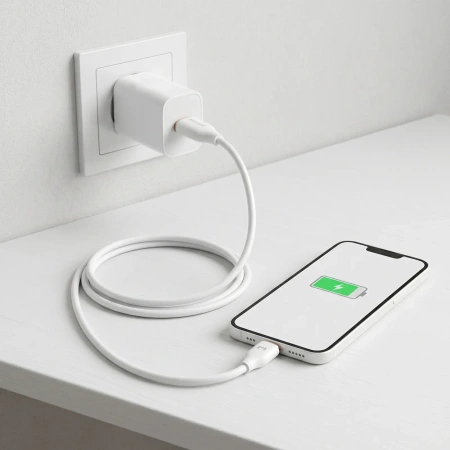 Kabel USB-C - USB-C, 60 W, 1,5 m, biały, Miccell, MIC-004051