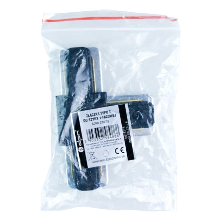 Złączka typu T do szyny, czarna