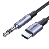 Kabel USB-C do jack 3,5 mm AUX, 1 m, nylonowy oplot, UGREEN
