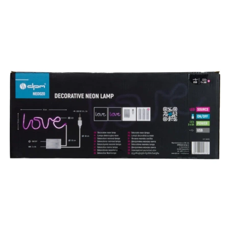 Neon LED "love", dekoracja LED 34x12,5cm zasilanie z baterii lub USB