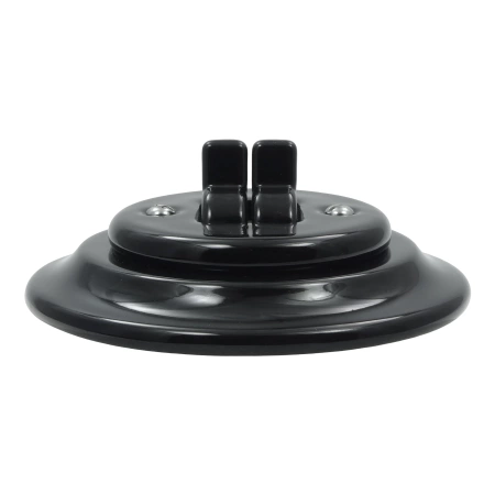 Włącznik żaluzjowy kołyskowy ceramiczny, okrągły z ramką, podtynkowy czarny Ceramic Loft