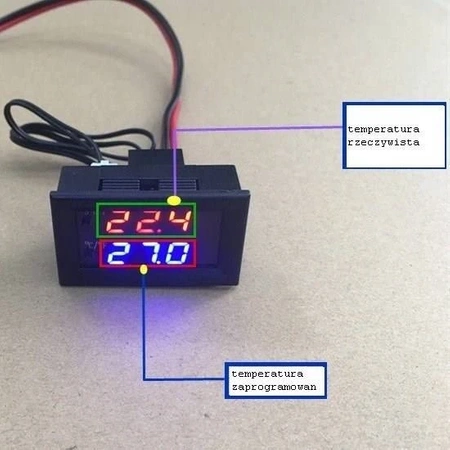 Termostat 12V W2 -50°C do 110°C - Red-Blue - z regulatorem temperatury