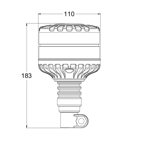Lampa ostrzegawcza LED do pojazdu, X-SPIDER 1, 36W, 16 LED, światło pomarańczowe, trzpień FLEX, ALR0084