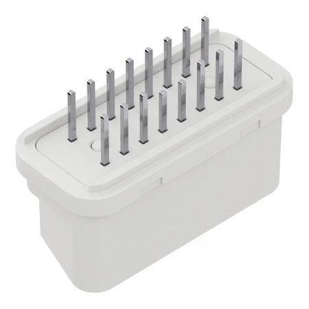 Złącze OBD męskie z pinami i blokadą przewodów, ABS, jasnoszare, Kradex ZOBD CAP PLUG J