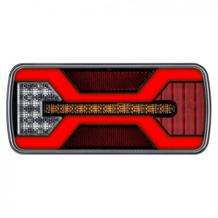Lampa tylna LED do przyczepy, X-SPIDER 1, 4 funkcje: pozycyjne, kierunkowskaz, stop, odblask, 69 LED, IP67, L2431