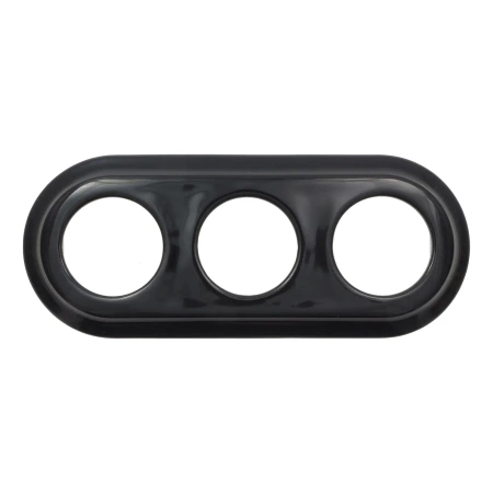 2x Gniazdo elektryczne okrągłe + Gniazdo USB A+C 4A z ramką potrójną, czarne, montaż podtynkowy, Ceramic Loft