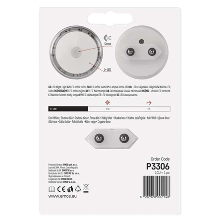 Lampka nocna LED do gniazdka, EMOS P3306