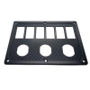 Ramka panelowa na 6 przełączników i 3 gniazda, czarna 183 × 120 mm