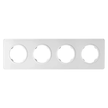 Ramka poczwórna, szklana, biała, OVAL Electromalt, OVA1004GW