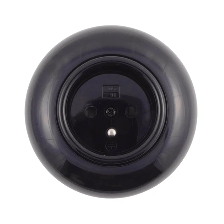 Gniazdo elektryczne z ramką, montaż podtynkowy, kolor czarny, Retro Vintage Loft