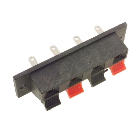 Gniazdo kolumnowe, zacisk głośnikowy 4 pin, prostokątny