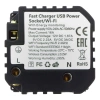 Gniazdo elektryczne Schuko z USB A+C 20W z pomiarem energii (watomierz) WiFi i Bluetooth czarne podtynkowe z ramką szklaną - TAWOIA Smart Home