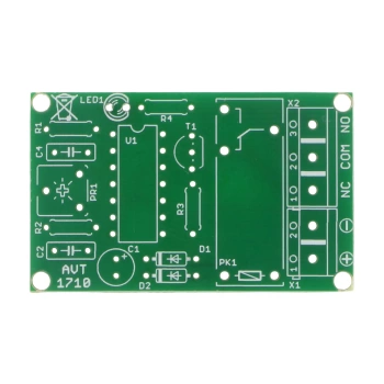 Regulowany włącznik opóźniający 12 V z przekaźnikiem 8 A - PCB do projektu AVT 1710