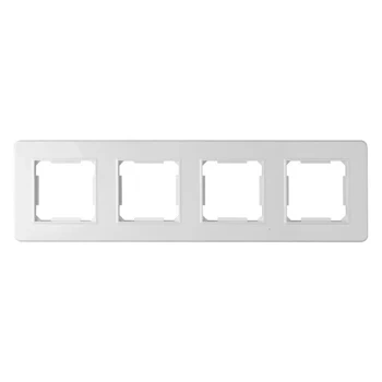 Ramka poczwórna, szklana, biała, QUAD Electromalt, QAD1004GW