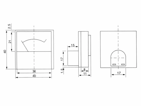Wskaźnik napięcia analogowy 0-30V MINI