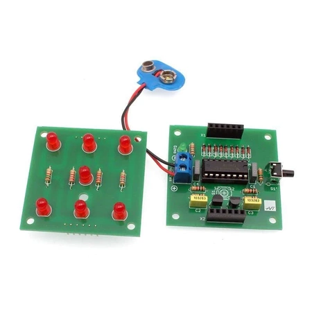 Elektroniczna kostka do gry LED - zlutowany KIT AVT 1661