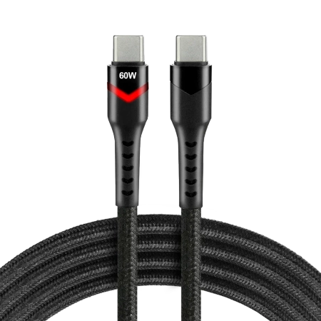 Kabel USB C-C 60W Power Delivery LED 2m – everActive CBB-2PDR, szybkie ładowanie 3A/20V z RGB